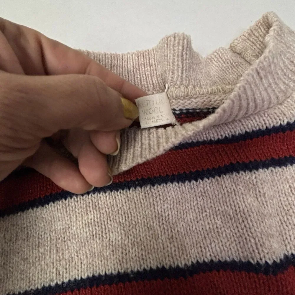 VTG 60s Lord‎ Clayton Sweater Mens Small Wool Blend Striped GUC